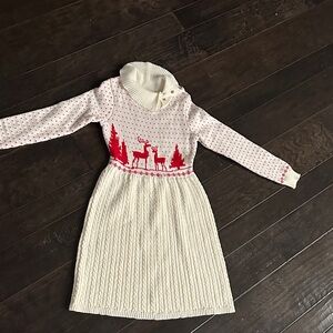 Janie and Jack White and Red Knit Dress